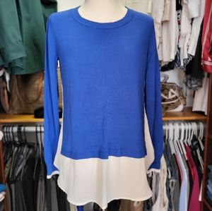 a.n.a  a new approach shirt, L, Blue with  White see-through bottom.